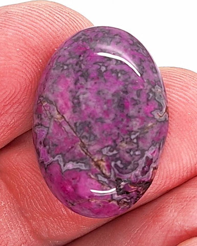 25x18mm Violet Purple Dyed Ripple Jasper Semi-Precious gemstone Flat back cabochon S2092E
