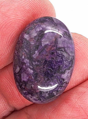 25x18mm Violet Purple Dyed Ripple Jasper Semi-Precious gemstone Flat back cabochon S2092G