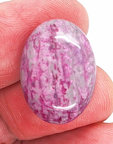 25x18mm Violet Purple Dyed Ripple Jasper Semi-Precious gemstone Flat back cabochon S2092H