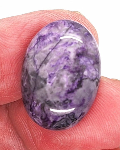 25x18mm Violet Purple Dyed Ripple Jasper Semi-Precious gemstone Flat back cabochon S2092J