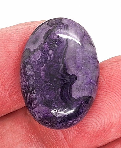 25x18mm Violet Purple Dyed Ripple Jasper Semi-Precious gemstone Flat back cabochon S2092i