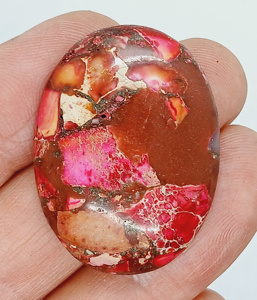 40x30mm Red Pink Matrix Collage Cabachon Stone loose flat back  S2154H