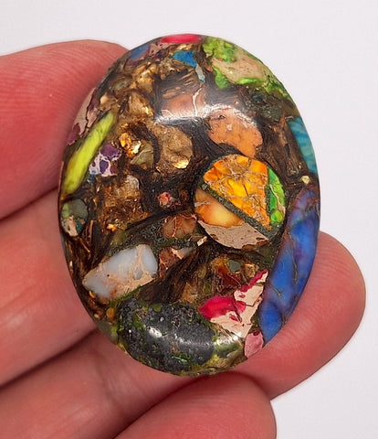 40x30mm Rainbow Matrix Collage Stones Single piece you are buying this stone S2155H