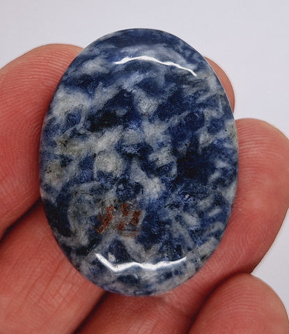 40x30mm Blue Spot Jasper Flat Backed Loose Semi-precious Gemstone Cabochon S2171C