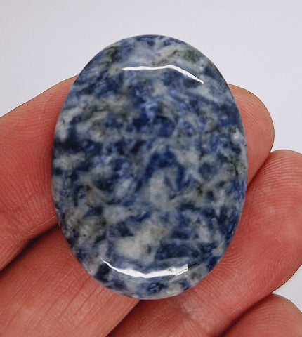 40x30mm Blue Spot Jasper Flat Backed Loose Semi-precious Gemstone Cabochon S2171H