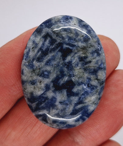 40x30mm Blue Spot Jasper Flat Backed Loose Semi-precious Gemstone Cabochon S2171J