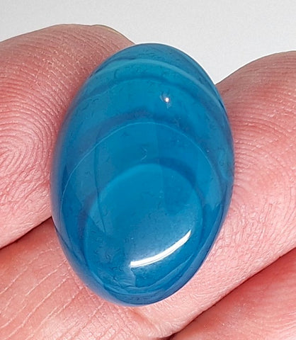 25x18mm Dyed Blue Banded Agate Cabochon Oval Flat Back gem stone S2182A