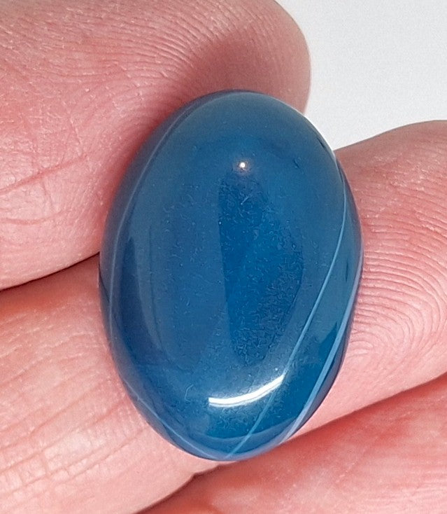 25x18mm Dyed Blue Banded Agate Cabochon Oval Flat Back gem stone S2182E