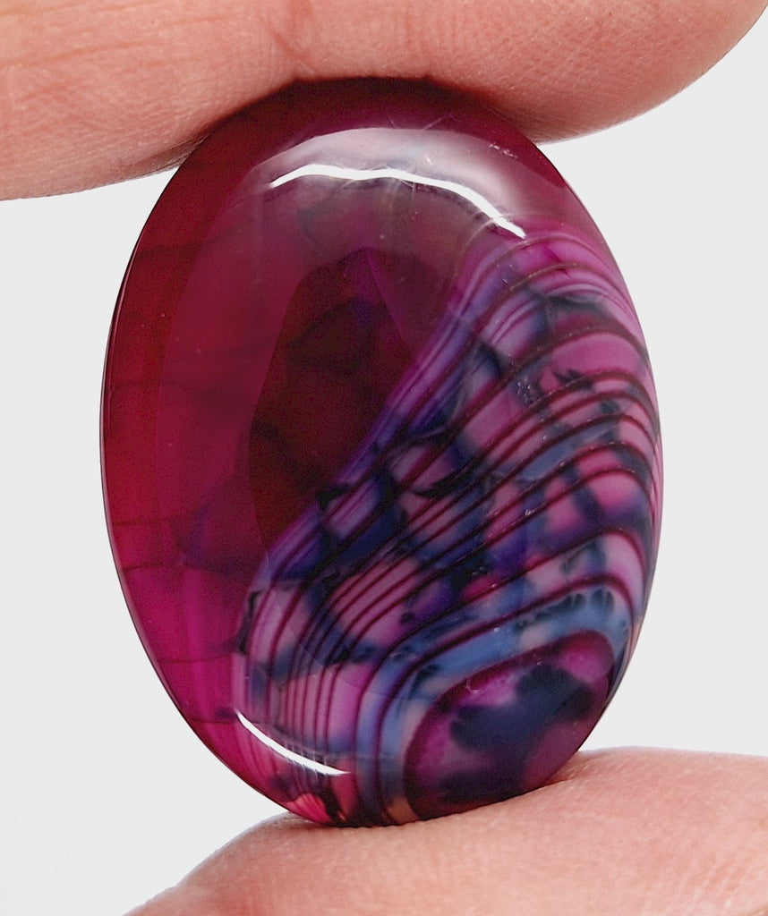 40x30mm Magenta Dragons Vein Dyed flat back oval crackle agate Cabochon S2184A