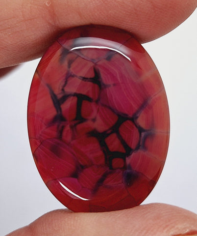 40x30mm Magenta Dragons Vein Dyed flat back oval crackle agate Cabochon S2184B