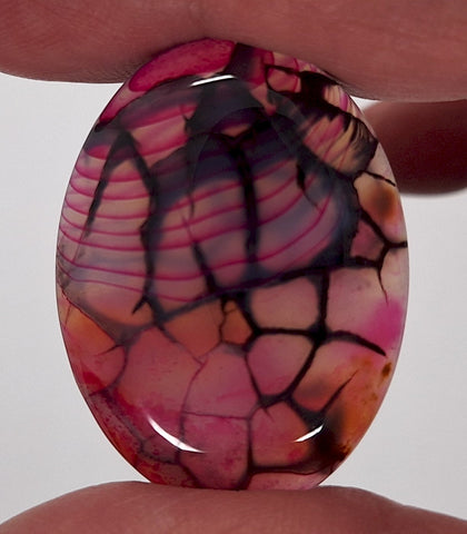 40x30mm Magenta Dragons Vein Dyed flat back oval crackle agate Cabochon S2184C