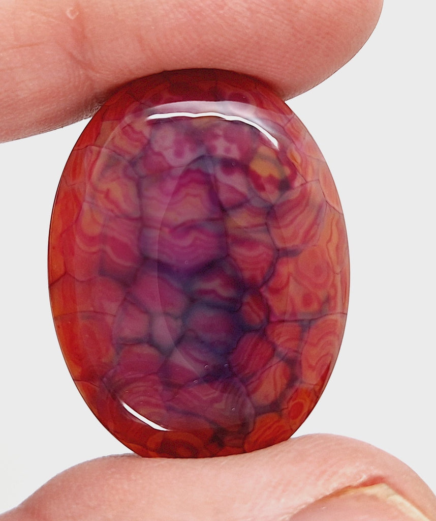 40x30mm Magenta Dragons Vein Dyed flat back oval crackle agate Cabochon S2184D