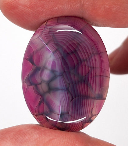 40x30mm Magenta Dragons Vein Dyed flat back oval crackle agate Cabochon S2184D