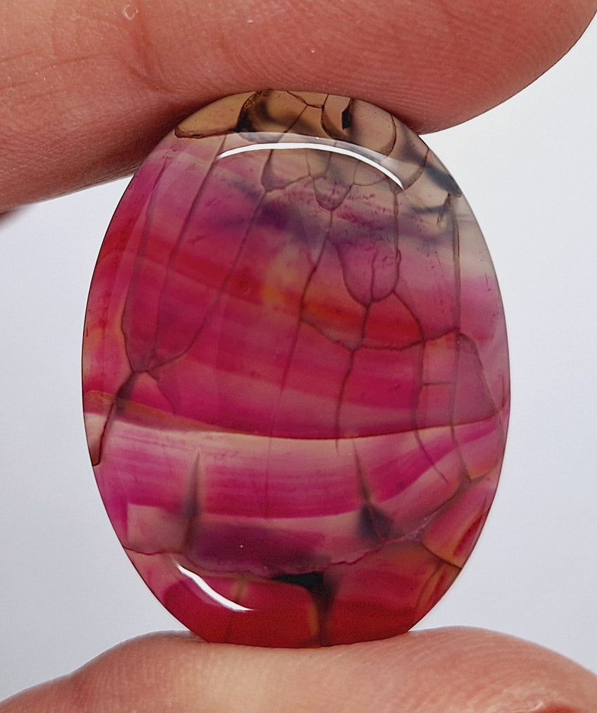 40x30mm Magenta Dragons Vein Dyed flat back oval crackle agate Cabochon S2184E