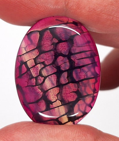 40x30mm Magenta Dragons Vein Dyed flat back oval crackle agate Cabochon S2184E