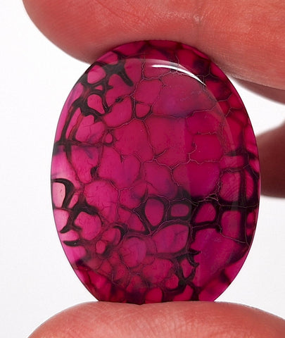 40x30mm Magenta Dragons Vein Dyed flat back oval crackle agate Cabochon S2184G
