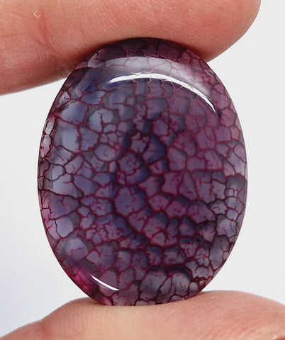 40x30mm Magenta Dragons Vein Dyed flat back oval crackle agate Cabochon S2184H