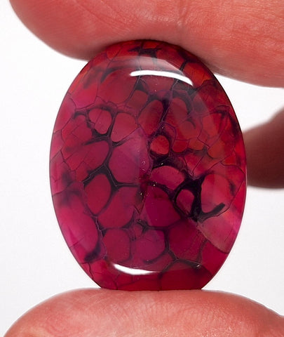 40x30mm Magenta Dragons Vein Dyed flat back oval crackle agate Cabochon S2184H