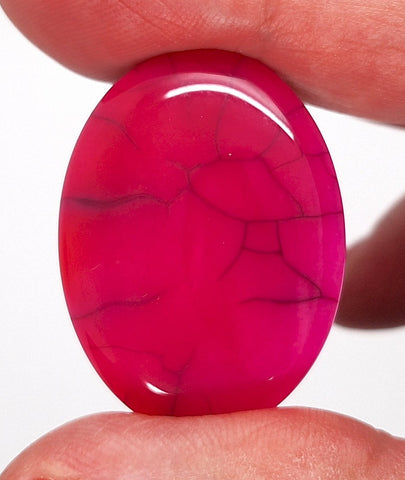 40x30mm Magenta Dragons Vein Dyed flat back oval crackle agate Cabochon S2184M