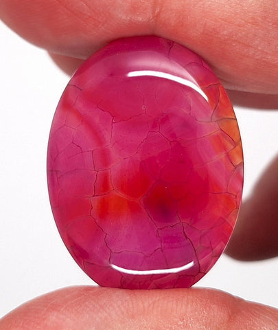 40x30mm Magenta Dragons Vein Dyed flat back oval crackle agate Cabochon S2184R