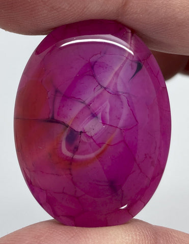 40x30mm Magenta Dragons Vein Dyed flat back oval crackle agate Cabochon S2184i