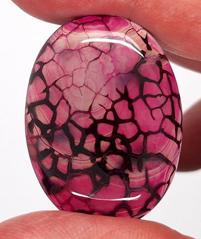 40x30mm Magenta Dragons Vein Dyed flat back oval crackle agate Cabochon S2184o