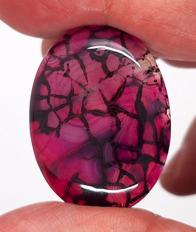 40x30mm Magenta Dragons Vein Dyed flat back oval crackle agate Cabochon S2184q