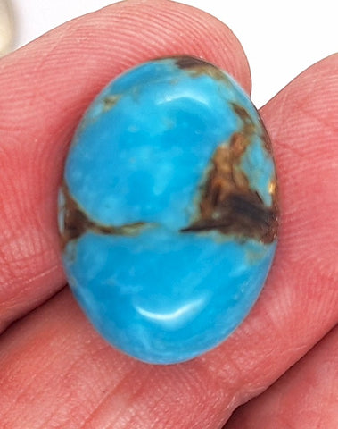 25x18mm Copper Matrix Turquoise Cabochon Oval Flat Backed Stone S2185B