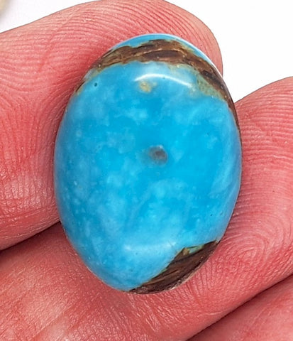 25x18mm Copper Matrix Turquoise Cabochon Oval Flat Backed Stone S2185D