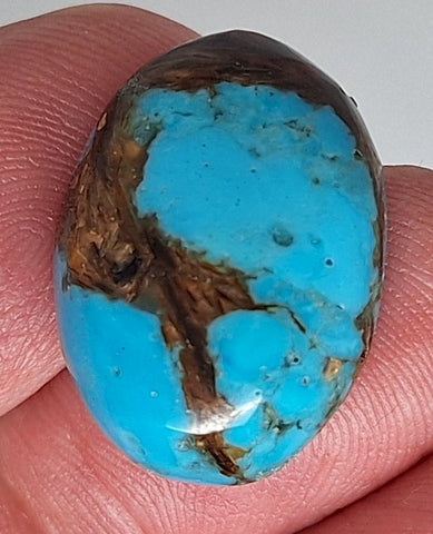 25x18mm Copper Matrix Turquoise Cabochon Oval Flat Backed Stone S2185G