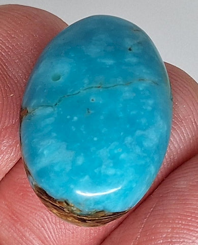 25x18mm Copper Matrix Turquoise Cabochon Oval Flat Backed Stone S2185i