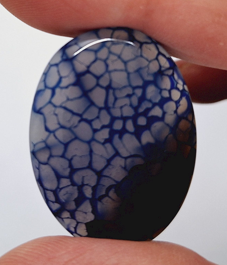 40x30mm Blue Dyed Crackle Agate Oval Flat back loose Cabachon S2195A