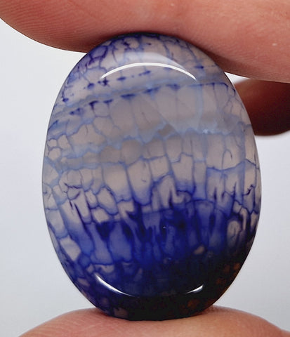 40x30mm Blue Dyed Crackle Agate Oval Flat back loose Cabachon S2195B