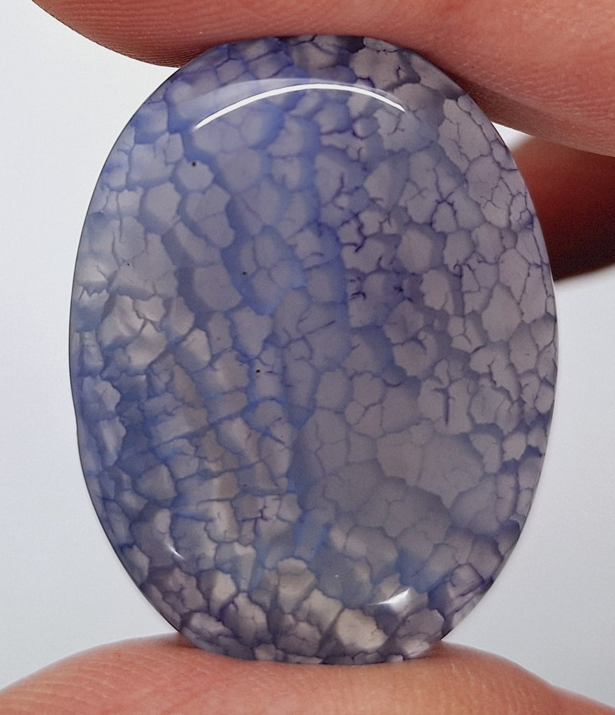 40x30mm Blue Dyed Crackle Agate Oval Flat back loose Cabachon S2195C