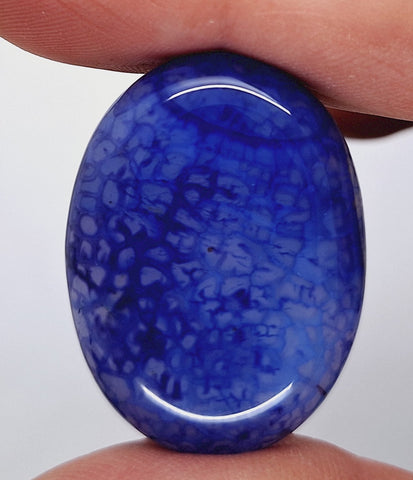 40x30mm Blue Dyed Crackle Agate Oval Flat back loose Cabachon S2195E