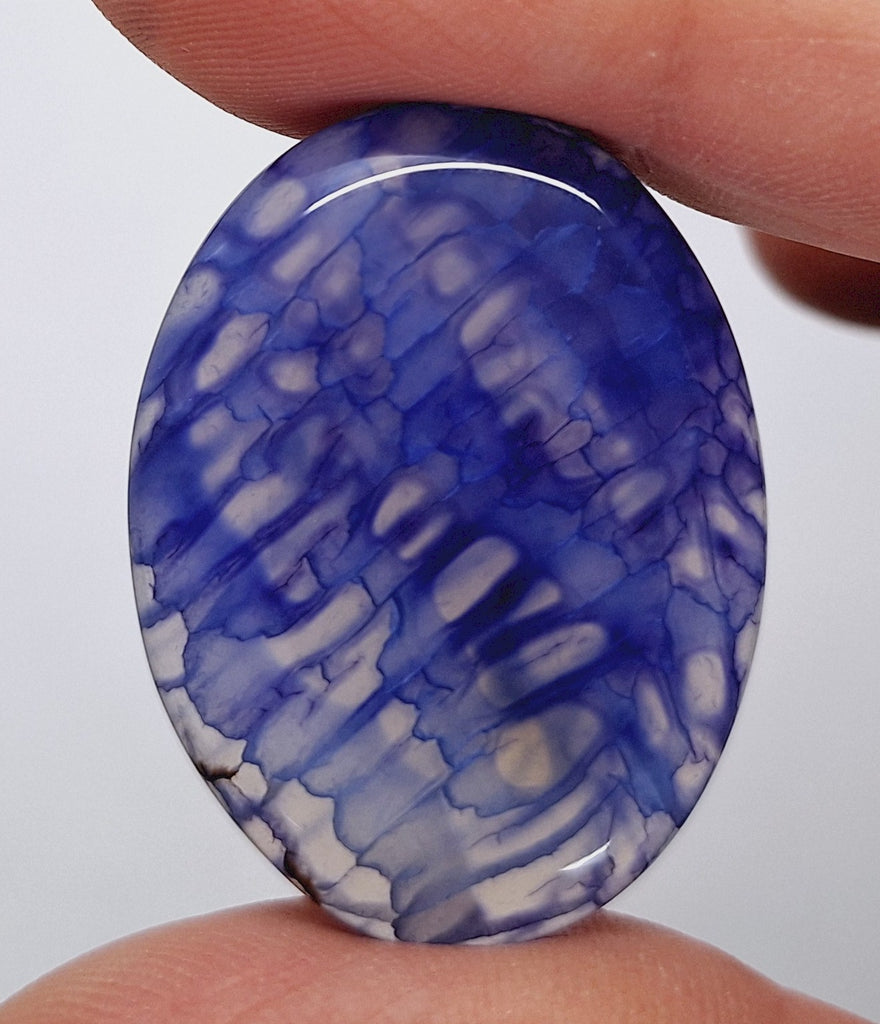 40x30mm Blue Dyed Crackle Agate Oval Flat back loose Cabachon S2195g