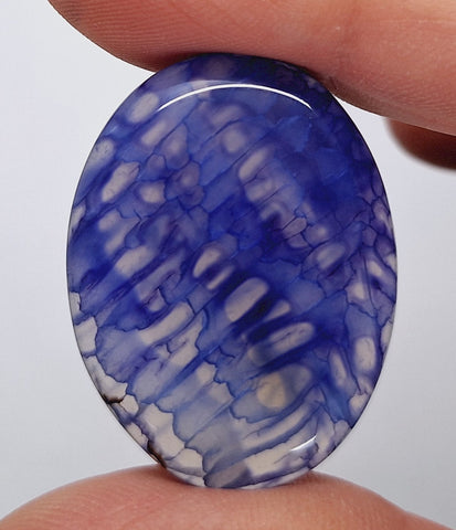 40x30mm Blue Dyed Crackle Agate Oval Flat back loose Cabachon S2195g