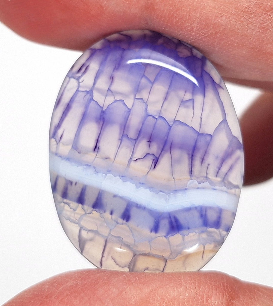40x30mm Blue Dyed Crackle Agate Oval Flat back loose Cabachon S2195H