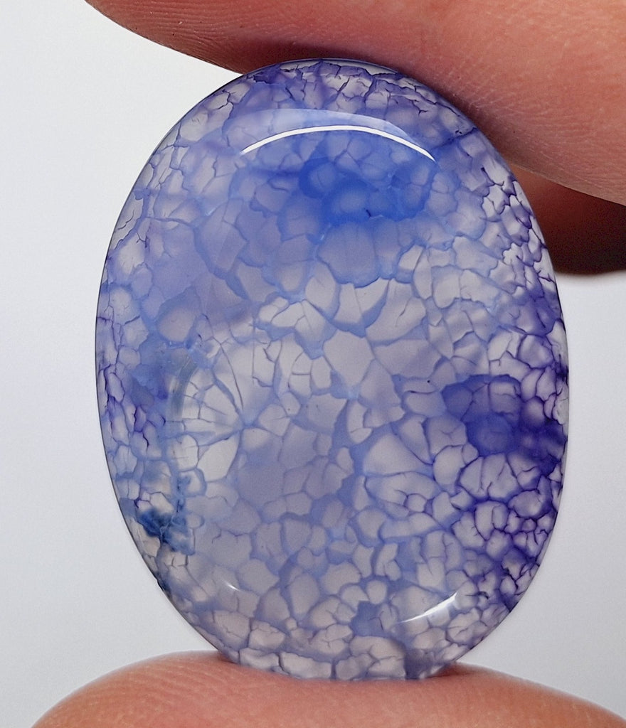 40x30mm Blue Dyed Crackle Agate Cabochon Oval Flat back loose Cabachon S2195K