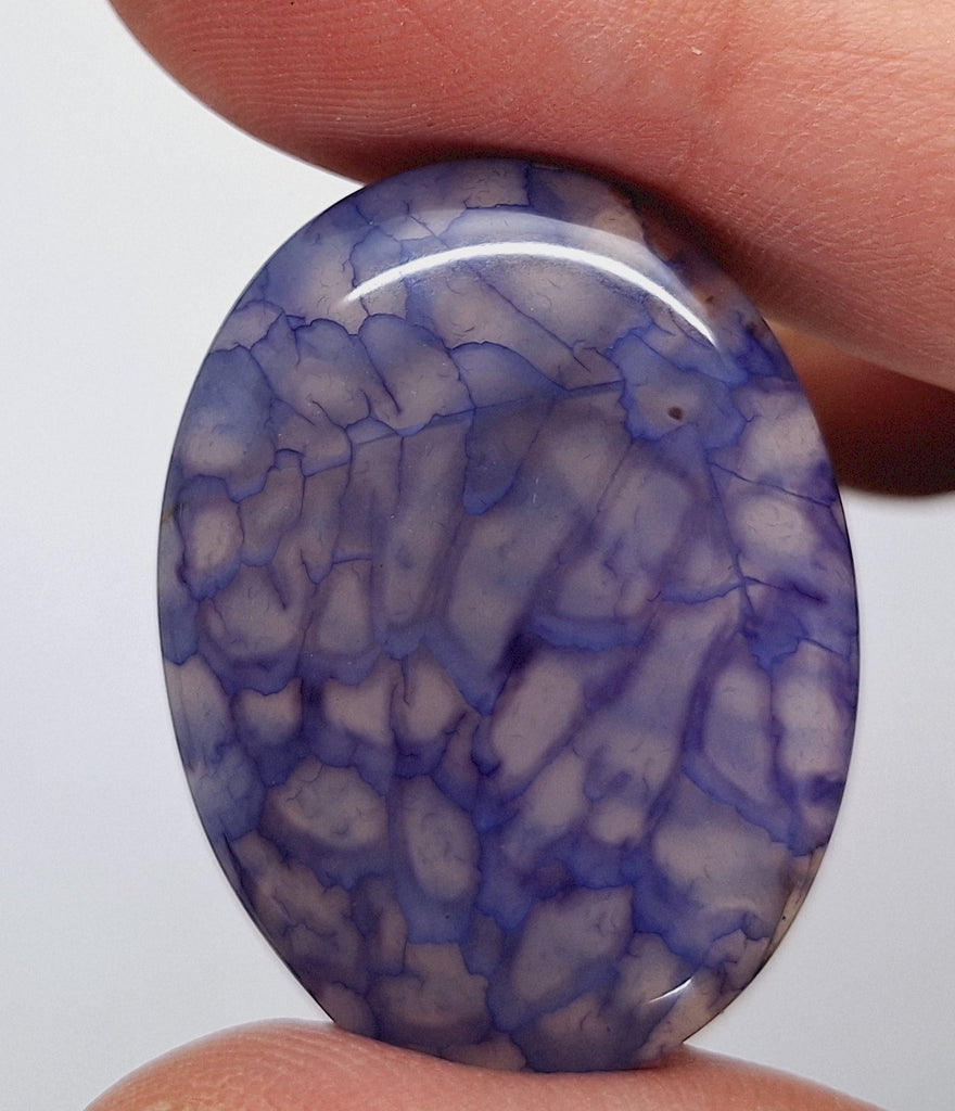 40x30mm Blue Dyed Crackle Agate Cabochon Oval Flat back loose Cabachon S2195L