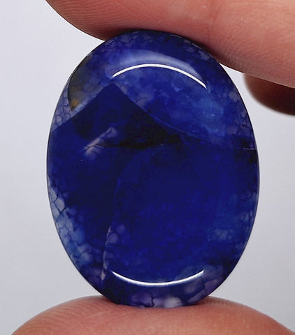 40x30mm Blue Dyed Crackle Agate Cabochon Oval Flat back loose Cabachon S2195R