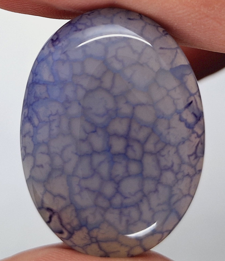 40x30mm Blue Dyed Crackle Agate Oval Flat back loose Cabachon S2195i