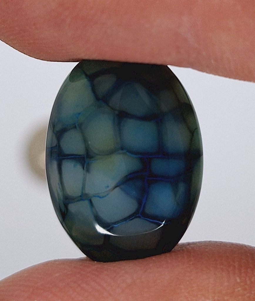 25x18mm Dyed Blue Dragons Vein flat back oval crackle agate Cabochon S2199B