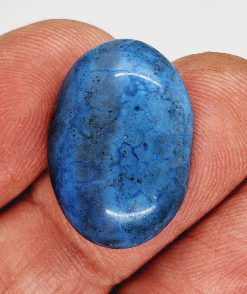 25x18mm Dyed Blue Crackle Agate  Cabochon Stone S2200B