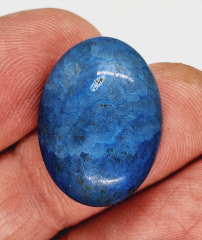 25x18mm Dyed Blue Crackle Agate  Cabochon Stone S2200C