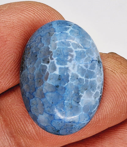 25x18mm Dyed Blue Crackle Agate  Cabochon Stone S2200F