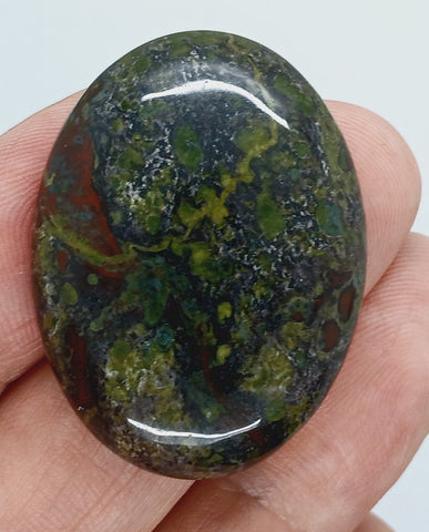 40x30mm Dragon Blood Jasper Flat Back Oval Gemstone Cabochon S2204B