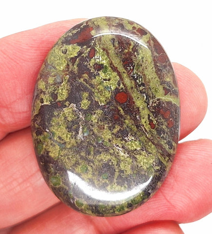 40x30mm Dragon Blood Jasper Flat Back Oval Gemstone Cabochon S2204B