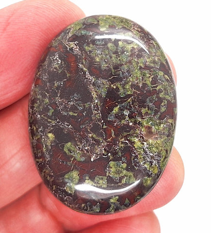 40x30mm Dragon Blood Jasper Flat Back Oval Gemstone Cabochon S2204E