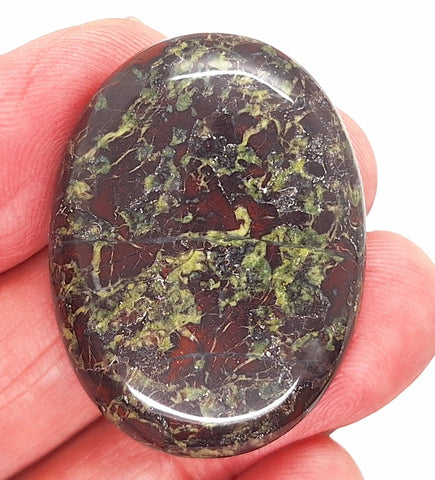 40x30mm Dragon Blood Jasper Flat Back Oval Gemstone Cabochon S2204F
